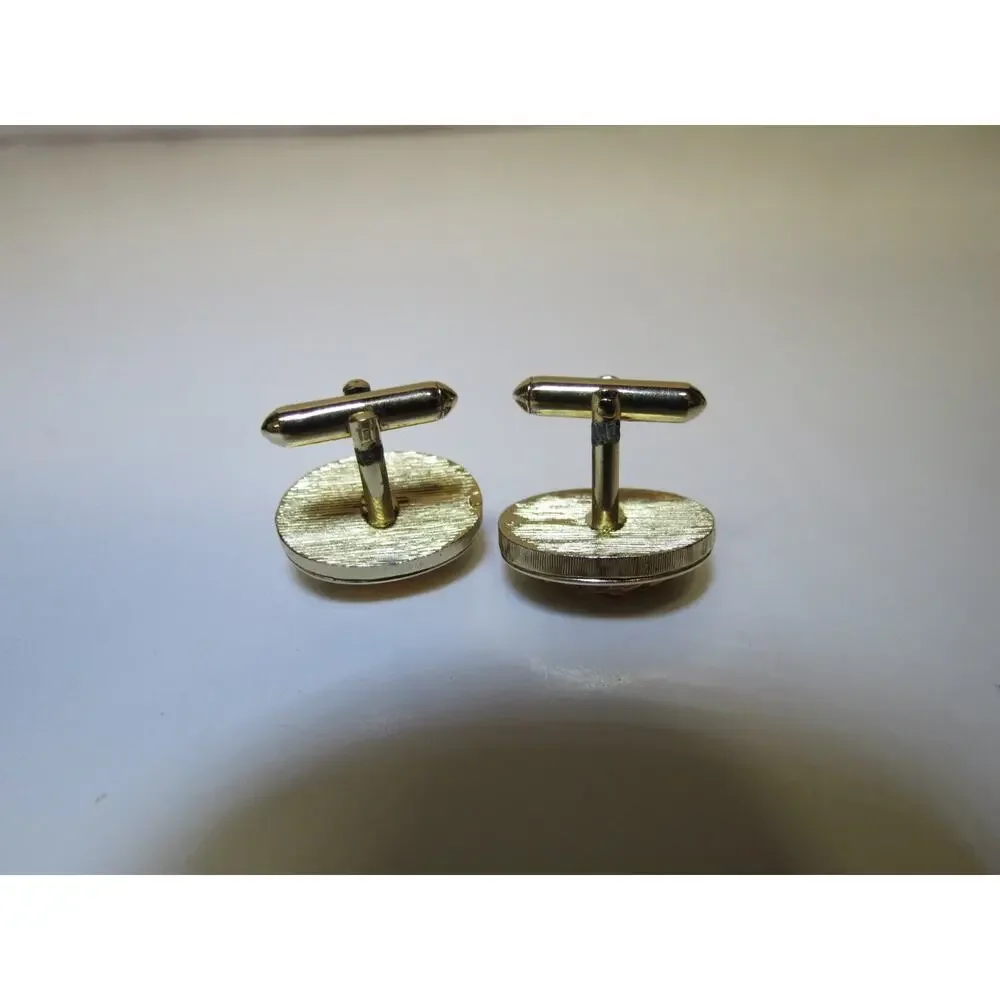 Tivoli Faux Amber Gold Tone Cufflinks & Tie Pin Chain Set